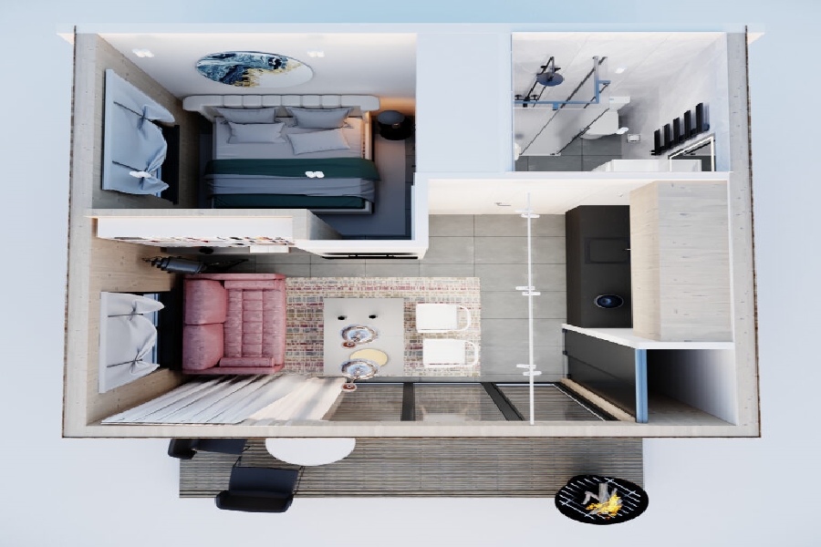 Small Cottage Plan with 50 m2 Usable Area 91