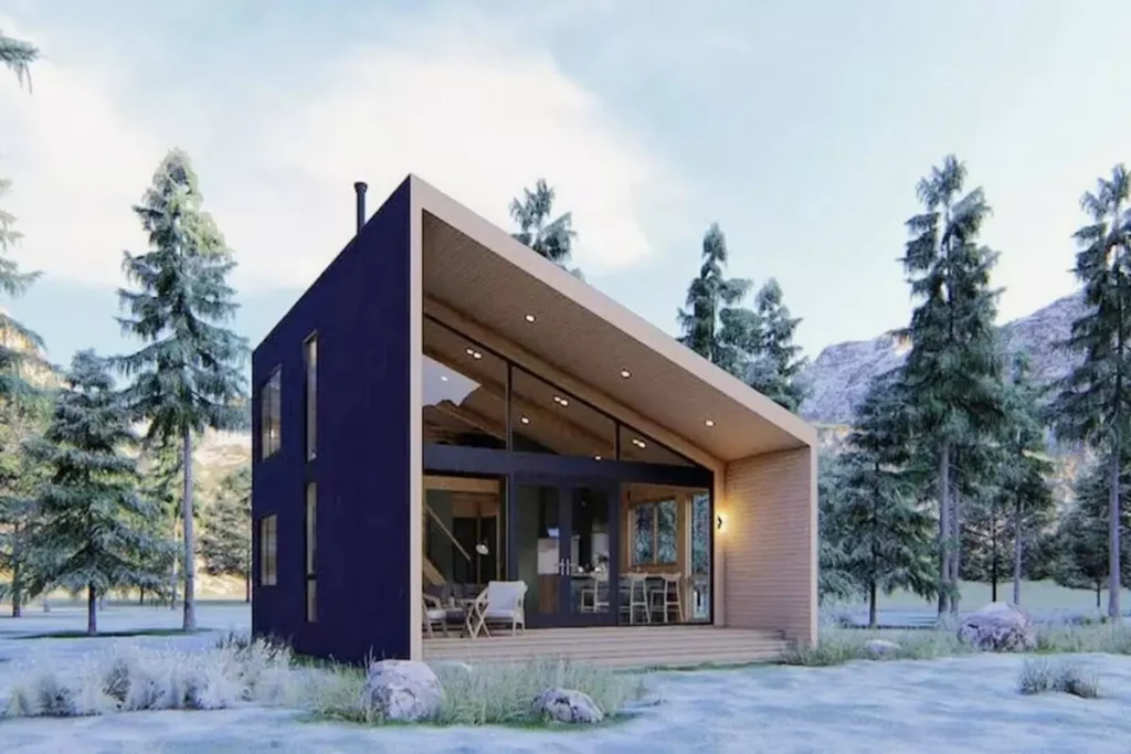 Wooden 55m2 Modern Wilderness Cabin Model