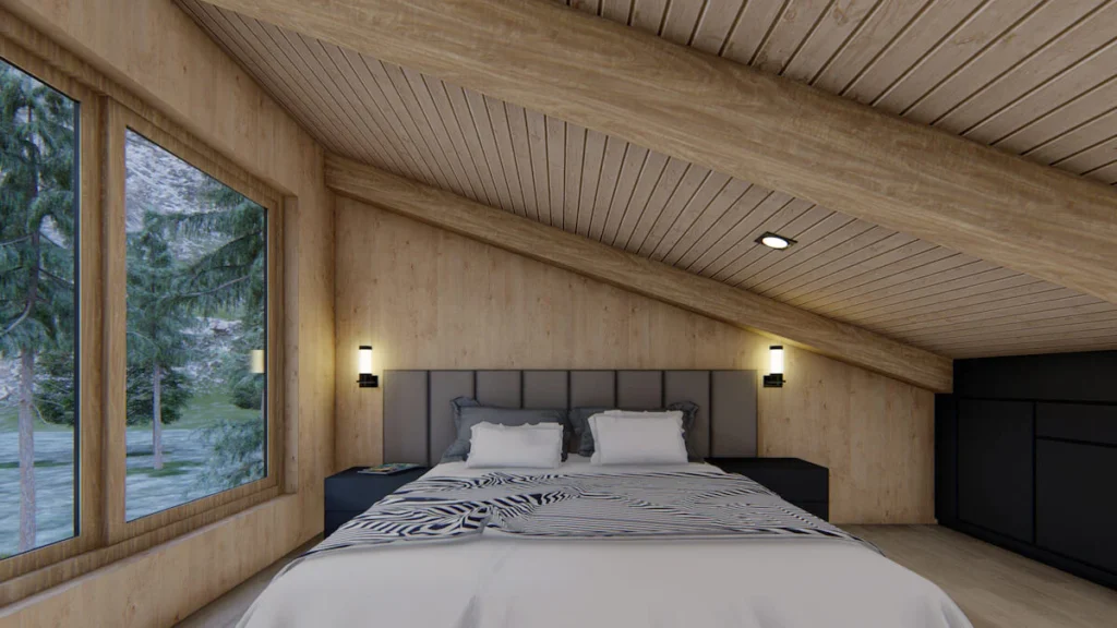 Wooden 55m2 Modern Wilderness Cabin Model 6