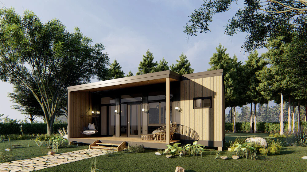 Wooden Pattern 360sqm Elegant Tiny Studio