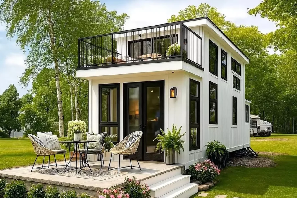 460 sq ft 40 m² two story modern tiny house 3