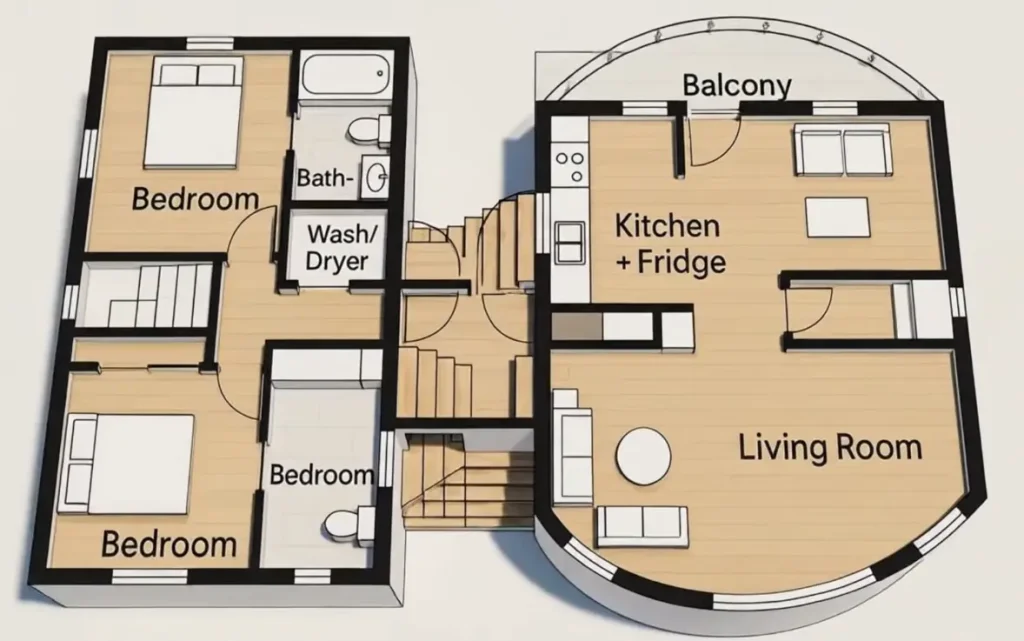 beautiful 500 sq ft two story tiny house model 12