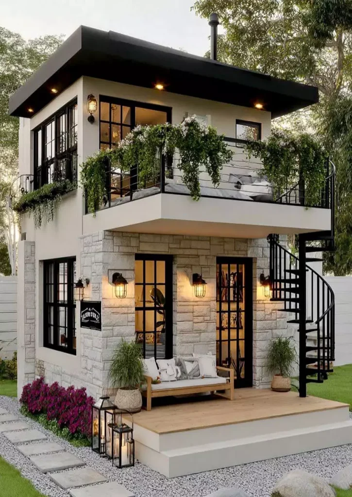 Modern 50 Sqm Small House Design Ideas: Two-Story Minimalist Living Spaces