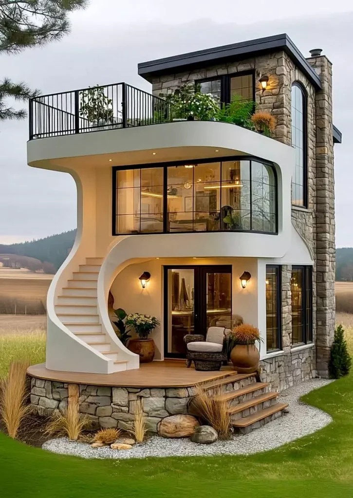 Modern 50 Sqm Small House Design Ideas: Two-Story Minimalist Living Spaces