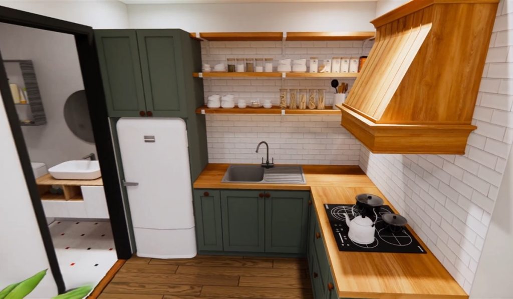 40 Square Meters Small Country House Model: 8x5 Relaxing Village House Design Idea