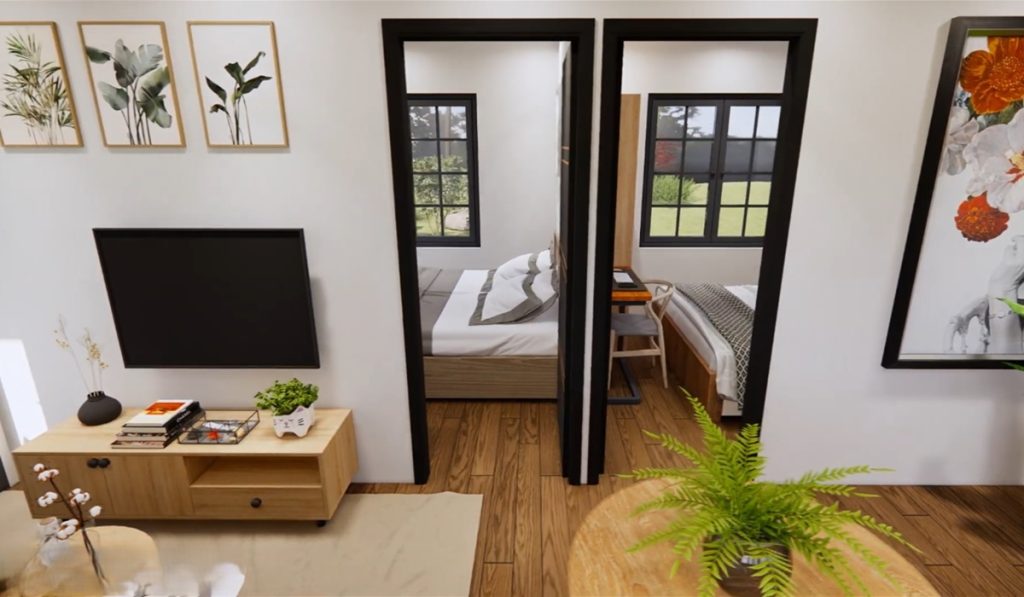 40 Square Meters Small Country House Model: 8x5 Relaxing Village House Design Idea